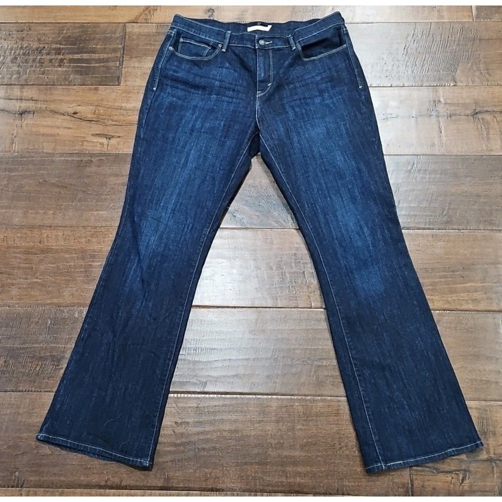 LEVI'S LEVI 515 BOOTCUT DARK WASH DENIM JEANS WOMENS SIZE 14 32/34‎